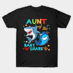 Aunt Of The Baby Shark Birthday Aunt Shark Shirt T-Shirt T-Shirt